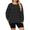 Black, variant on NISVIYA Plus Size Shirts for Women Fall Dressy Casual Long Sleeve Tops Oversized Crewneck Sweatshirt