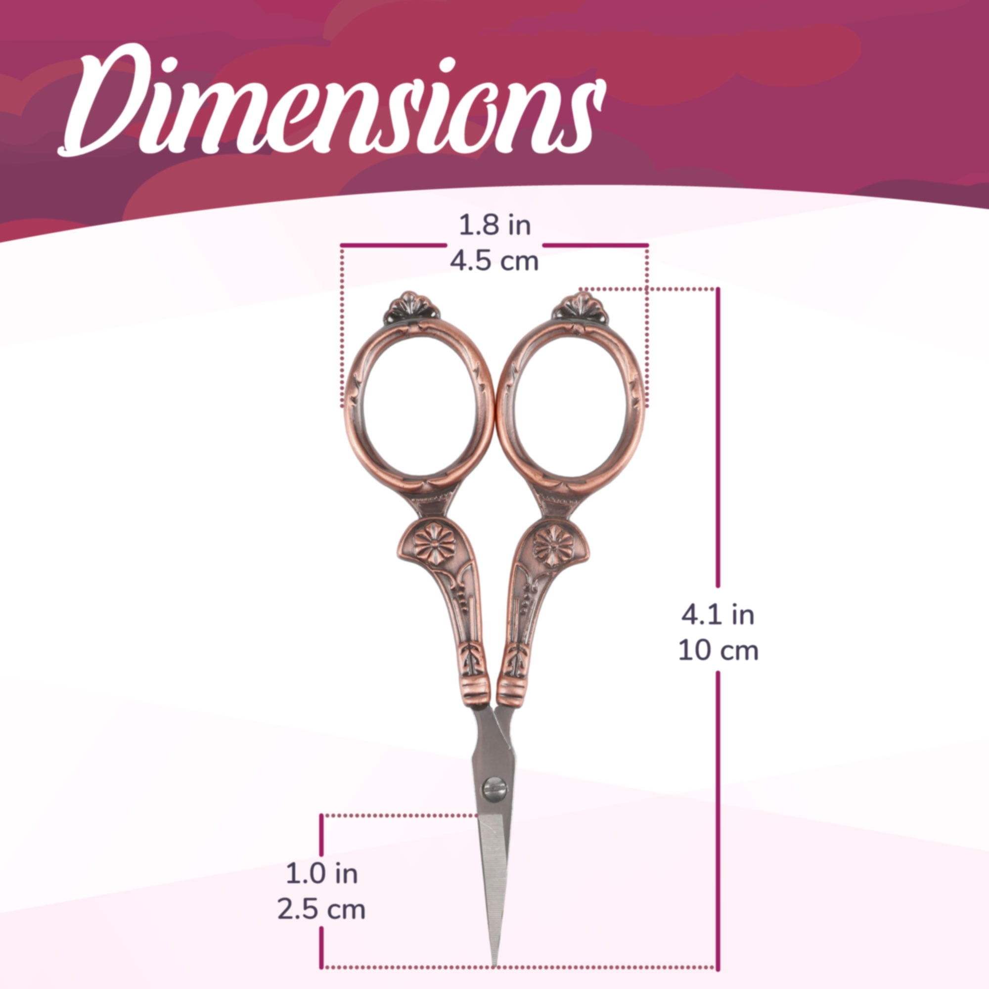 JubileeYarn Flourish Embroidery Scissors - Copper - 3 Scissors