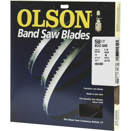 Olson 59-1/2 In. x 1/4 In. 6 TPI Hook Wood Cutting Band Saw Blade WB55359DB