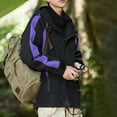 thumbnail image 5 of Tawop Mens Jackets Long Sleeve with Hood Casual Outdoor Windproof Waterproof Sports Mens Gift,Purple,2XL, 5 of 6