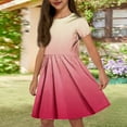 thumbnail image 2 of Girls 2025 Summer Dresses Short Sleeve Dress with Pockets Casual Summer Sundress Soft and Comfortable for Daily Wear ,Sie:130, 2 of 7