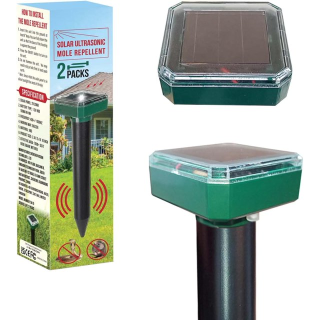 2 paquetes de topos y todos los demás madrigueras para exteriores, resistente a la intemperie, repelente solar de ratones, protege el control al aire libre, mantiene a los topos fuera del césped, jardín y patio. esquí esquí Gafas de esquí