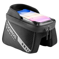 ROCKBROS Bicycle Top Tube Bag Bicycle Touch Screen Phone Holder Dual pockets