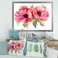 thumbnail image 3 of Designart 'Stylized Pink Poppy Flowers' Traditional Framed Art Print, 3 of 4