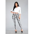 thumbnail image 3 of Tregging Skinny Pants With Zipper Pockets - White, Black, Mustard Plaid, 3 of 9
