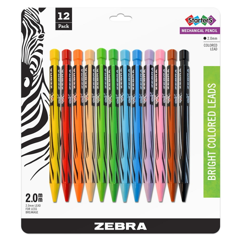 Zebra Cadoozles Starters Colored Mechanical Pencil, 2.0mm Point Size