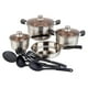 thumbnail image 1 of Bateria de Cocina Ambient 21 Juego de Cacerolas Acero Inoxidable Utensilios Nylon Dorada, 1 of 13