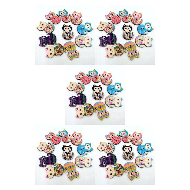bedienty 50pcs DIY Buttons Cartoon Giraffe Children's Beautifully Decorated by Hand No.02 5Set