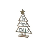 Maison Concepts Tabletop Wooden Merry Christmas Tree Stand - 7.87 L x 1.97 W x 12.6 H