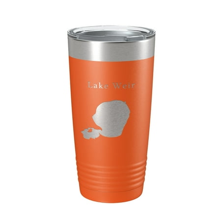 

Lake Weir Map Tumbler Travel Mug Insulated Laser Engraved Coffee Cup Florida 20 oz Orange