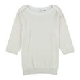 thumbnail image 1 of Suéter de punto a rayas Calvin Klein para mujer extragrande blanco, 1 of 2