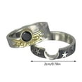 thumbnail image 3 of Jewelry VerPetridure Men's Heart-shaped Double Layer Unisex Ring Star And Moon Ring Set, 3 of 9