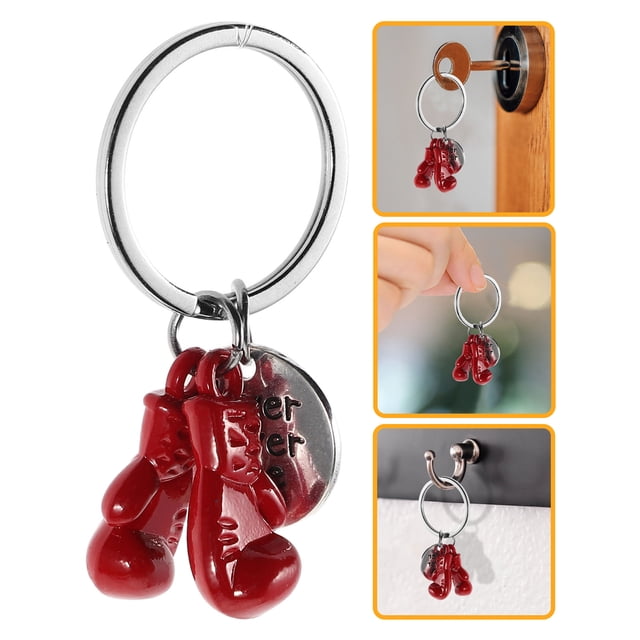 Phenofice Boxing Gloves Pendant Keyring Metal Plastic Multi Motivational Reminder For Everyday Use 1Pack