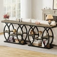 thumbnail image 2 of Finmind 39-Inch Industrial Console Table, 4-Tier Sofa Table with Metal Frame, Grey, 2 of 8