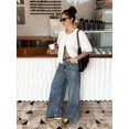 thumbnail image 3 of Women's Short Sleeve Knit Cardigan Top, Round Neck Button Front Sweater Shirt, Casual Cropped Layering Blouse for Streetwear, Office and Daily Wear, 3 of 20