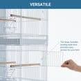 thumbnail image 4 of Stackable 4-Unit 67'' Carbon Steel Aviary Bird Cage - Removable Trays, Divider, Rolling Lockable Casters, Spacious Flight Cage - For Parrots, Finches, Budgies, Cockatiels - Easy Clean & Secure, White, 4 of 8