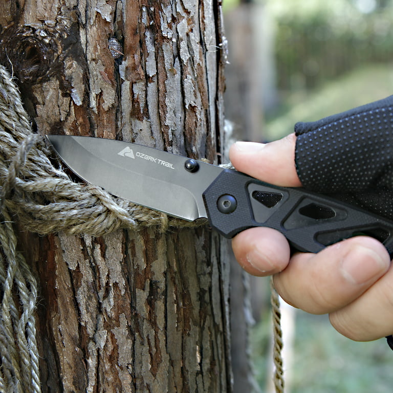 Ozark Trail 7 Stonewash Fixed Blade Knife with Protective Sheath