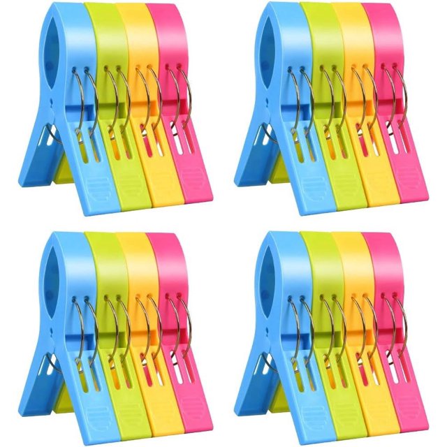 Pinzas para toallas de playa, pinzas para ropa resistentes, material duradero para usos múltiples, para mantener las toallas seguras en un día ventoso, pinzas de agarre fuerte para viajes y el hogar