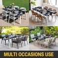 thumbnail image 5 of Navy Blue Black Geometric Table Cloths for 3 Foot Rectangle Tables, Modern Color Block Abstract Patio Waterproof Elastic Fitted Tablecloths, Washable Rectangular Table Cover for Camping, 5 of 8