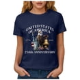 thumbnail image 4 of Duqingm America 251 Shirt Independence Day POROPL T Shirts for Women,Cotton Womens Graphic Tshirts Crewneck Short Sleeve Shirt Navy,2XL, 4 of 7