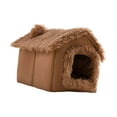 thumbnail image 4 of Caseta para perros de interior cerrada, tipo tienda de campaña, multiusos para invierno con cojín Marrón S, 4 of 9