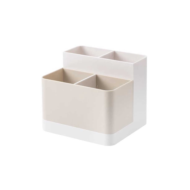 Vogacara Caja de almacenamiento de escritorio, compartimentos para sala de estar, estuche de organización, organizador de oficina para el hogar, cepillo Bolsas de maquillaje Albaricoque Vogacara CE014209-03B