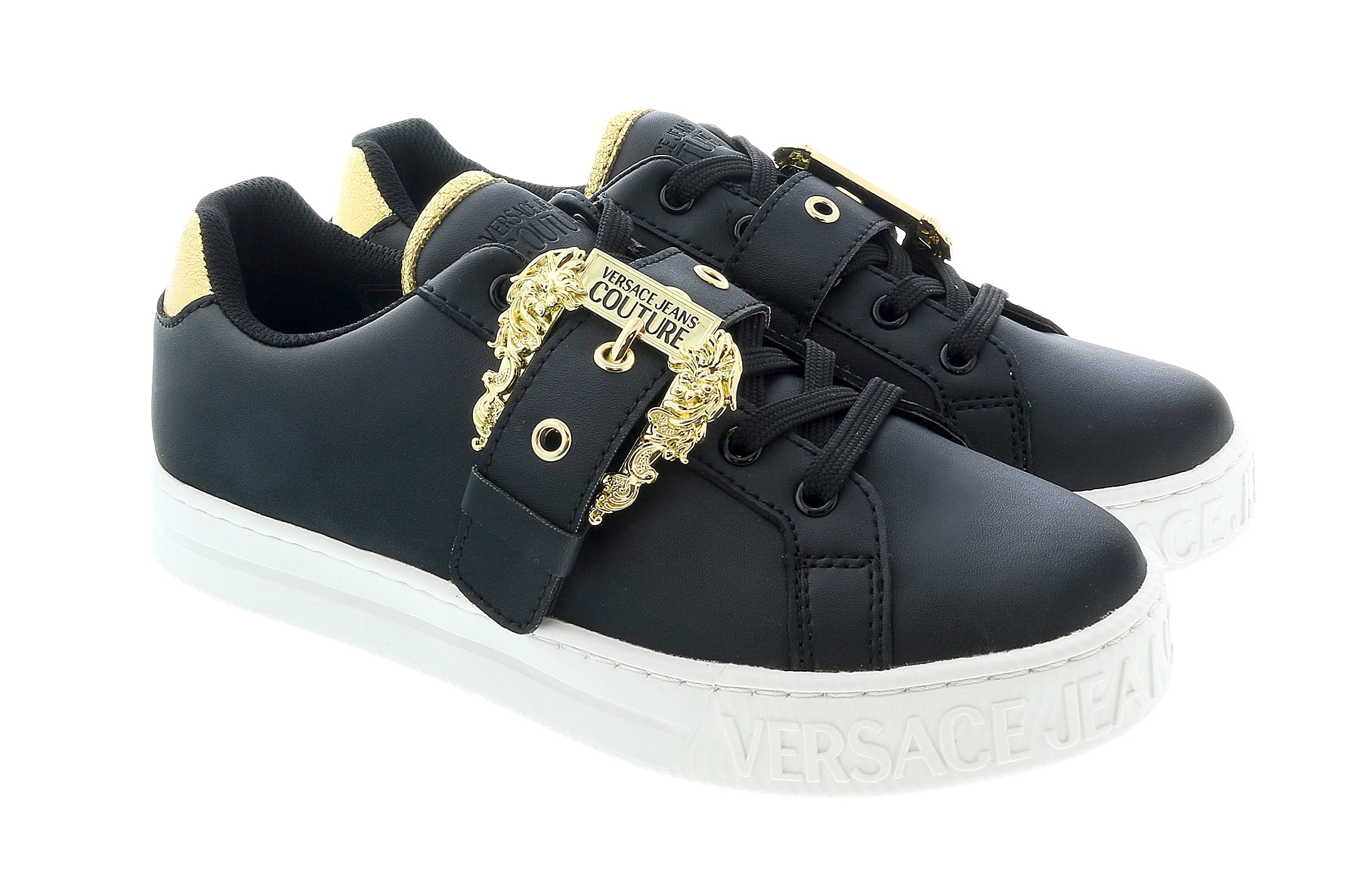 Versace Jeans Couture Baroque Buckle Lace Up Sneakers-8 for Womens Walmart.com