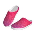 thumbnail image 2 of Haiem Light Purple Glitter Print Women's Fuzzy Memory Foam House Slipper Cozy Home Footwear Non-slip Winter Slippers-39/40, 2 of 7