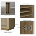 thumbnail image 5 of BELLEZE Coffee Wine Bar Cabinet with Power Outlet, 72" Rustic Liquor Cabinet, Tall Buffet Cabinet with Storage Kitchen Pantry Cupboard Wine& Glasses Rack Server with Hutch for Home Dining Room, Camel, 5 of 7