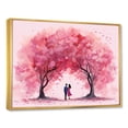 thumbnail image 2 of Designart "Love of Couple under the Tree I" Landscapes Framed Wall Art - Traditional Pink Romantic Landscape Entryway Framed Wall Art, 2 of 6