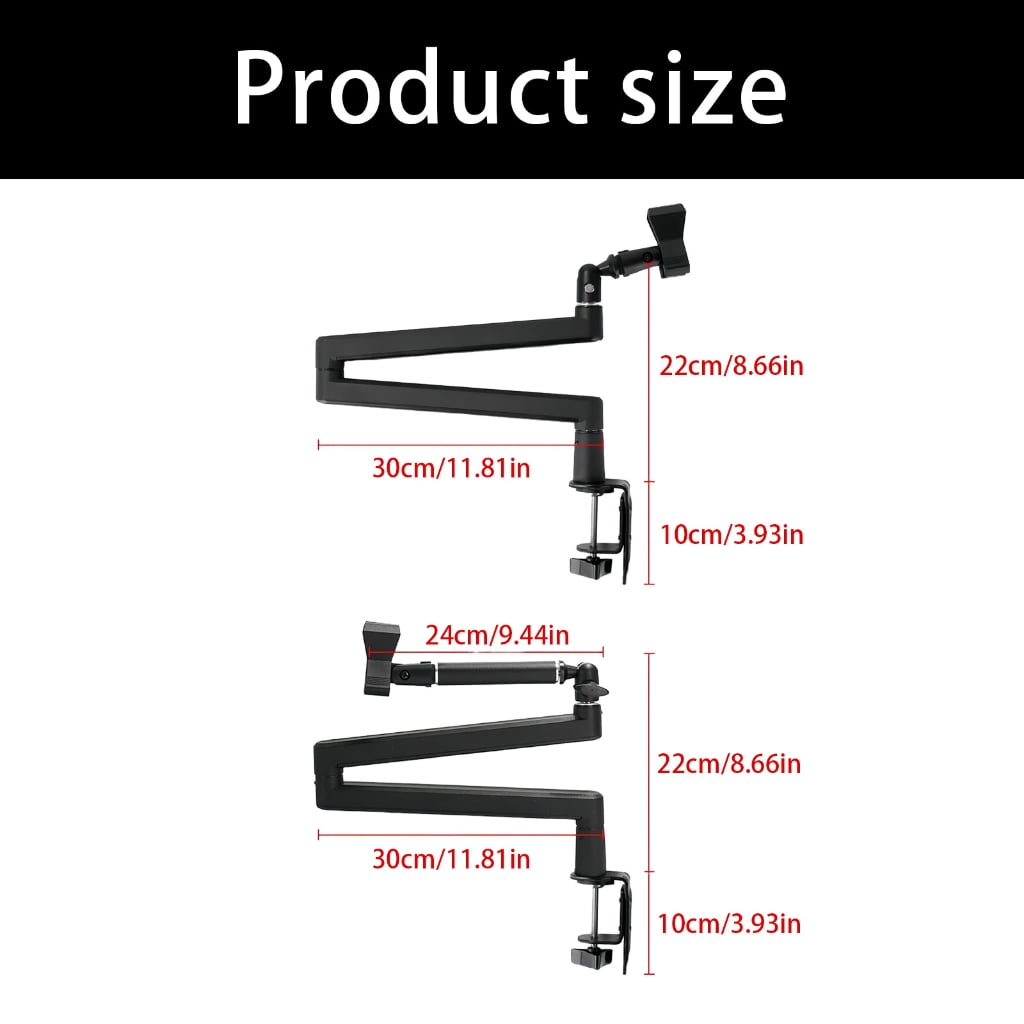 Aluminum Alloy Boom Arm Mic Stand Clamp Holder Stand For Long Time And Stability In Various Recording Setting