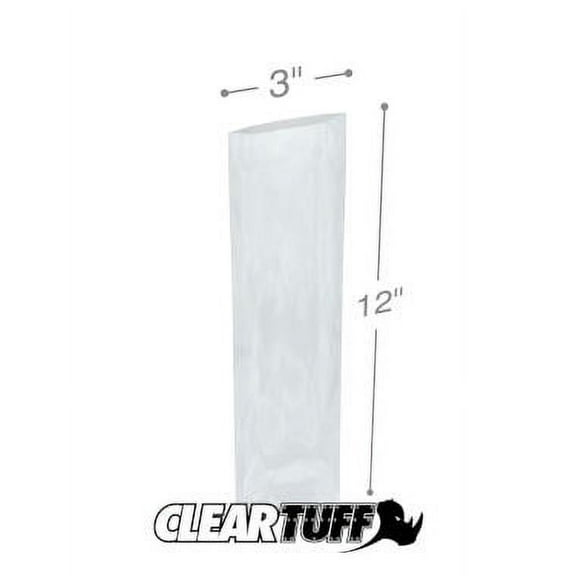 ClearTuff - 3" x 12" 2 Mil Flat Poly Bags - 1000/Case (2 Cases)