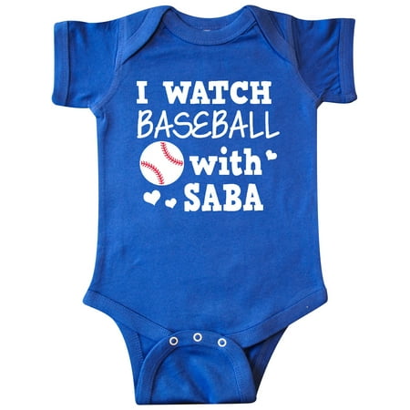 

Inktastic I Watch Baseball with My Saba Gift Baby Boy or Baby Girl Bodysuit