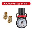 thumbnail image 1 of 1/4'' Air Pressure Regulator,Control Compressor Pump Gas Regulating Treatment Units with Gauge Adjustable AR2000 ,Long Lasting, 1 of 7