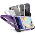 thumbnail image 5 of Xhy iPhone 13 Case 6.1", Heavy Duty Hard Shockproof Armor Protector Case Cover with Belt Clip Holster (Purple+White), 5 of 7
