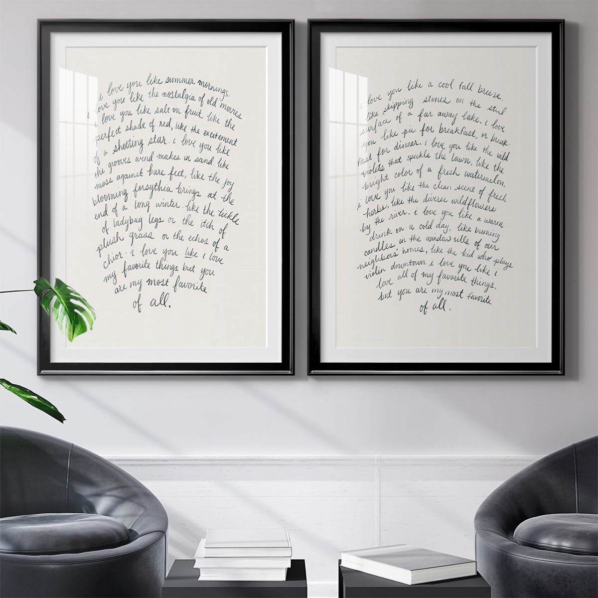 Wexford Home Letter to a Lover I Premium Framed Print, 18.5" x 24.5" - Ready to Hang, Black (Set of 2)