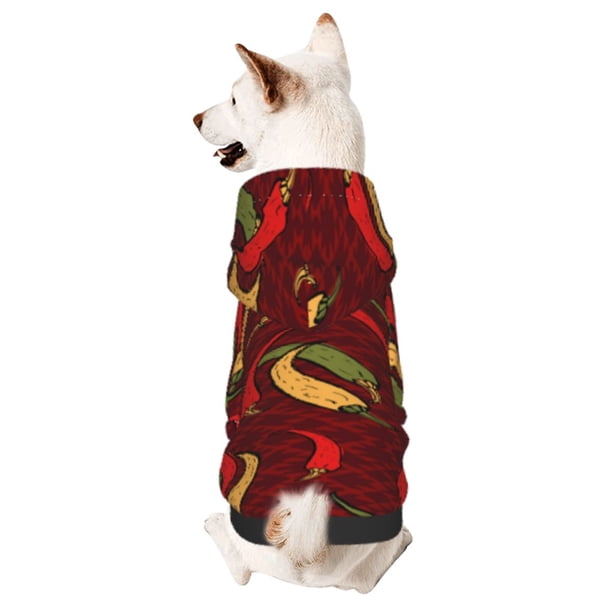 Balery Hot Chili Sudadera con Capucha para Perros Pequeños – Ropa para Mascotas, Disfraz para Perros y Gatos, Ideal para Fiestas y Cosplay-X-Large