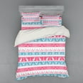 thumbnail image 2 of Ambesonne Tribal Bedding Set 3 Pcs, Folkloric Egyptian Motifs, Twin, Pale Blue Pink White, 2 of 3