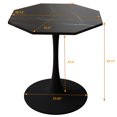 thumbnail image 2 of 31.5" Modern Octagonal Coffee Table with Marble Print Top & Metal Base, Stylish Accent Table for Living Room, Dining Area & Kitchen, 2 of 9