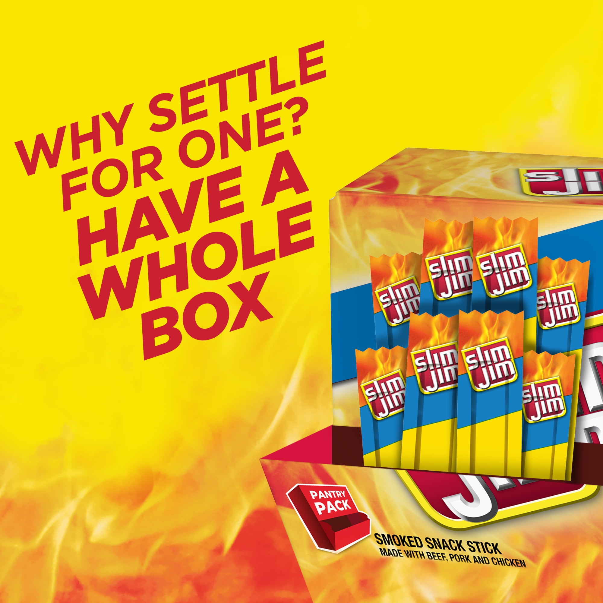 (4 pack) Slim Jim Smoked Meat Sticks, Mild Flavor, 6g Protein Per Serving, Snack Size, Father's Day Bulk Snack Gifts, 0.28 oz. (46 Count)