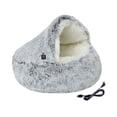 thumbnail image 3 of Cama calefactable para gatos, nido para gatos, suministros para mascotas, casa cálida semicerrada, almohadilla térmica acogedora, cama para cachorros Gris, 3 of 8