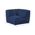 thumbnail image 3 of Meridian Furniture Miramar Navy Durable Linen Textured Corner, 3 of 7