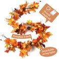 thumbnail image 2 of Guvpev 6FT Fall Garland with Lights Autumn Fall Maples Leaves Garland with Pumpkins Berries Pine Cones Indoor Outdoor Thanksgiving Halloween Fall Decor for Home Mantel Fireplace Porch Table Doors, 2 of 16