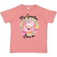 thumbnail image 3 of Inktastic Baby Flamingo My Grandma Loves Me with Flower Wreath Boys or Girls Toddler T-Shirt, 3 of 5