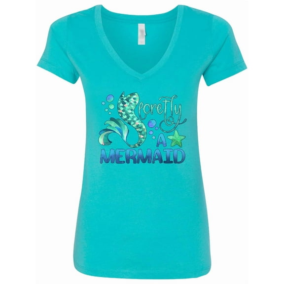 Inktastic Secretly a Mermaid Women's V-Neck T-Shirt