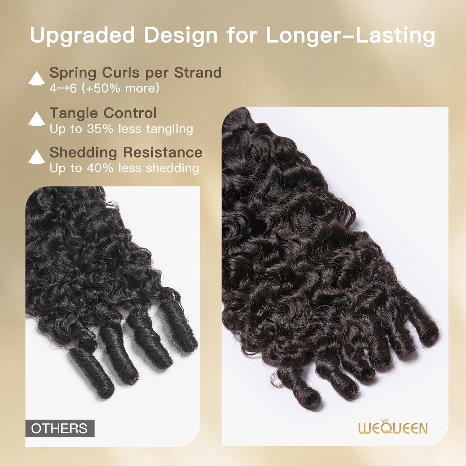 WEQUEEN Burmese Curly Hair Bundles 100% Human Hair 14-26 Inches Natural Curls for Black Queens Quick Weave & Glue-In Fulani Braids Budget-Friendly