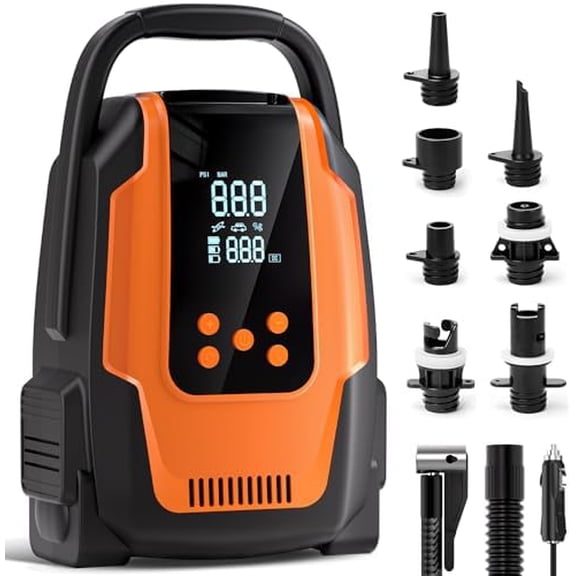 Electric Paddle Board Pump, 50PSI High Pressure Portable SUP Air Pump with Auto-Off and Deflation Function, 12V DC Car Connector for Stand Up Paddle Boards, Car Tires, Boats, Kayaks