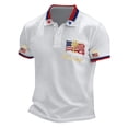 thumbnail image 4 of EliteGoogv Men Polo Shirt Patriotic Commemorative Graphic Print Short Sleeve Collared Shirt For Men 4th of July Outfit 250th Independence Day White XL, 4 of 6