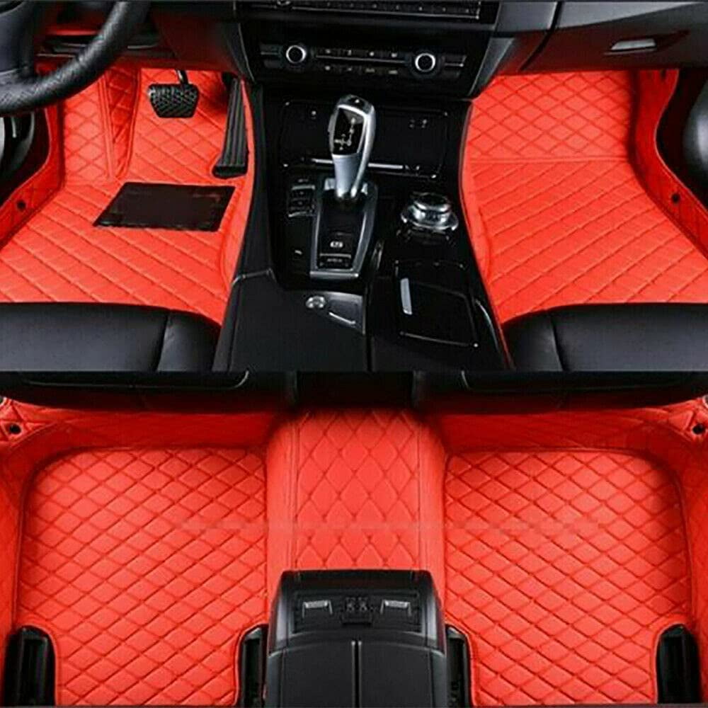 Car Floor Mats for Auto 4pc Carpet Semi Custom Fit Heavy Duty w/Heel Pad Red 