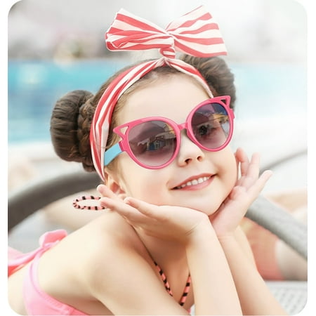 Nacuwa Kids Sunglasses, 100% UV Proof Rubber Flexible Kids Sunglasses Girls Age 3-10